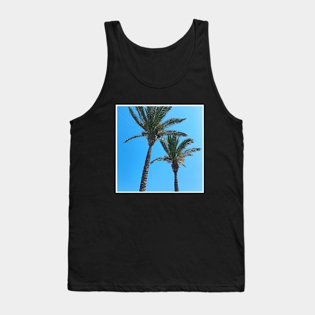 Pretty picture of a Palm Tree. Pretty Palm Trees Photography design with blue sky Tank Top by BoogieCreates